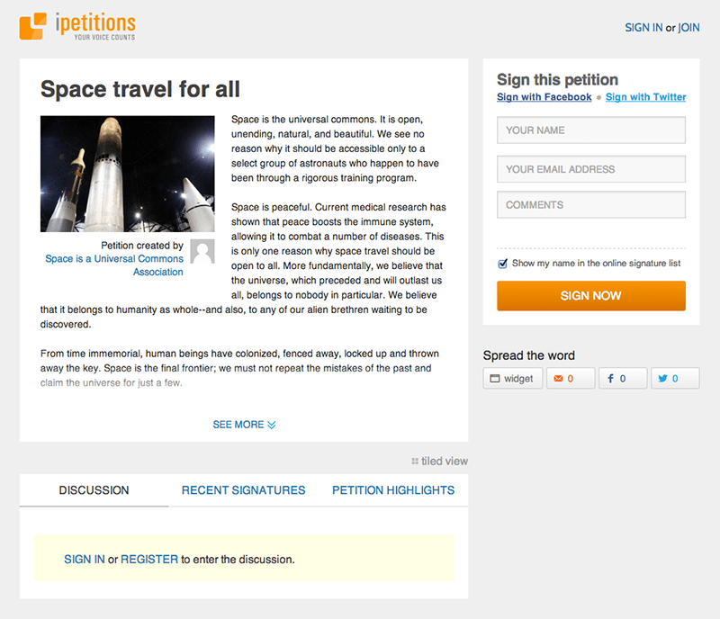ipetitions create createpetition how to create a petition form